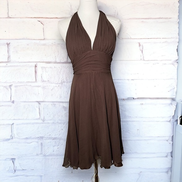 Vintage 100% silk  Marilyn Monroe tie back dress m old hollywood - Picture 1 of 7